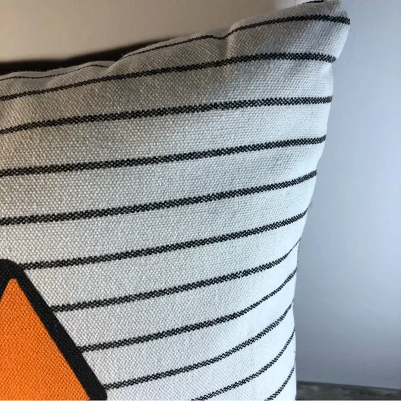 Target Halloween Square Striped Jack O' Lantern Throw Pillow New 14x14" - Picture 10 of 15